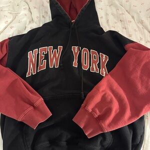 Brandy Melville New York Black and Red Hoodie